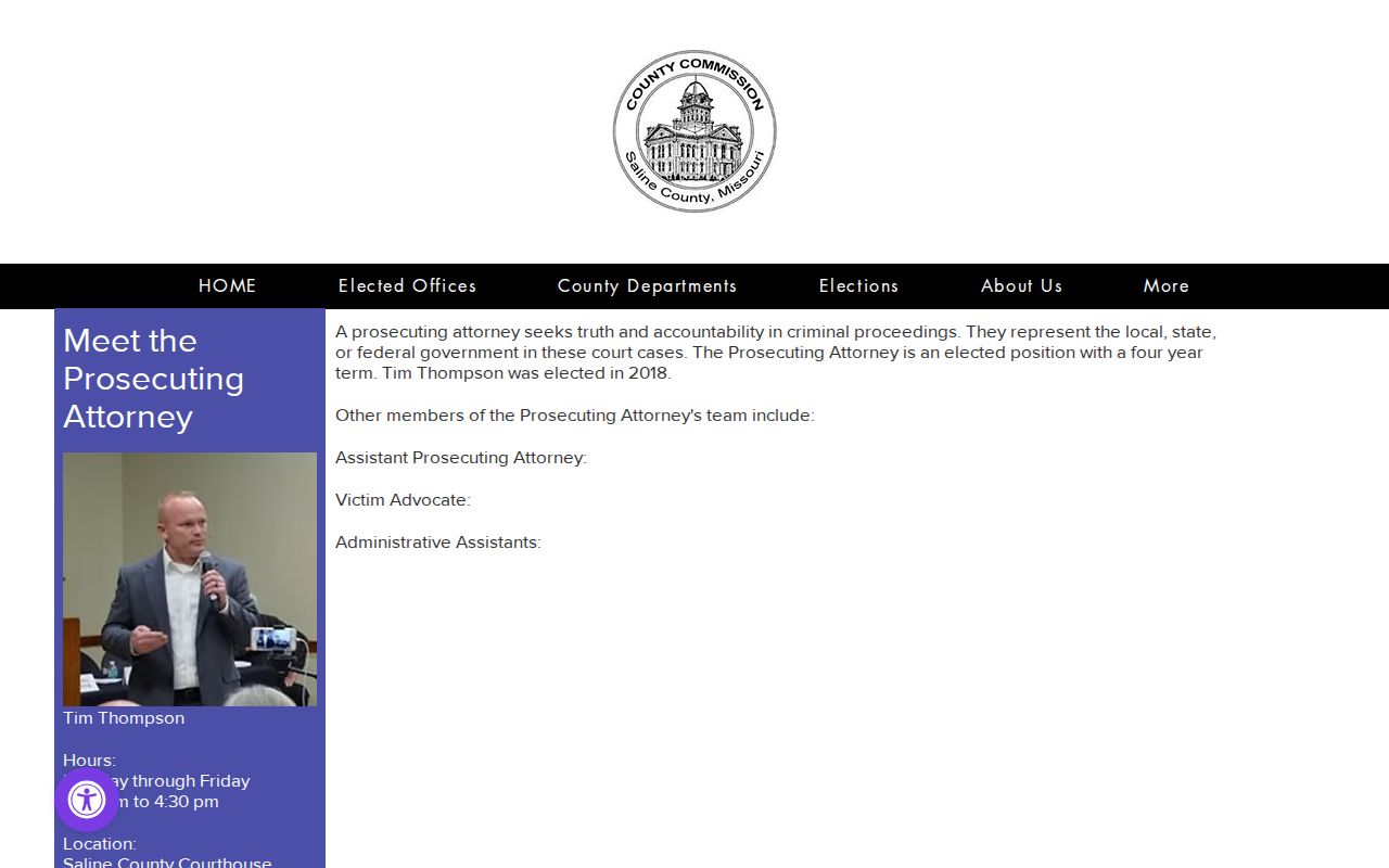 Saline County criminal docket prosecuting attorney office information