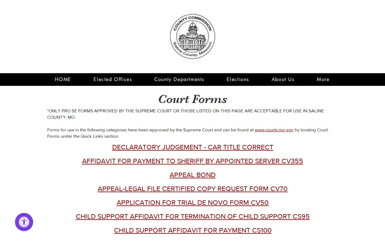Saline County court docket official court forms index