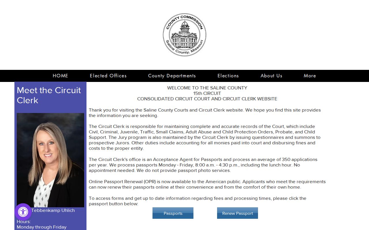 Saline County court docket Circuit Clerk contact page