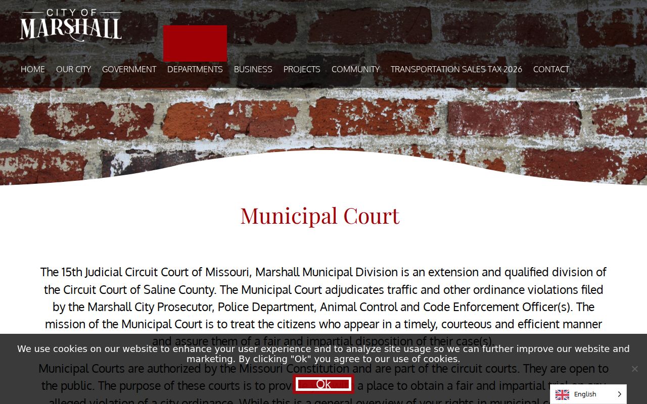 Marshall Saline County municipal court docket contact source
