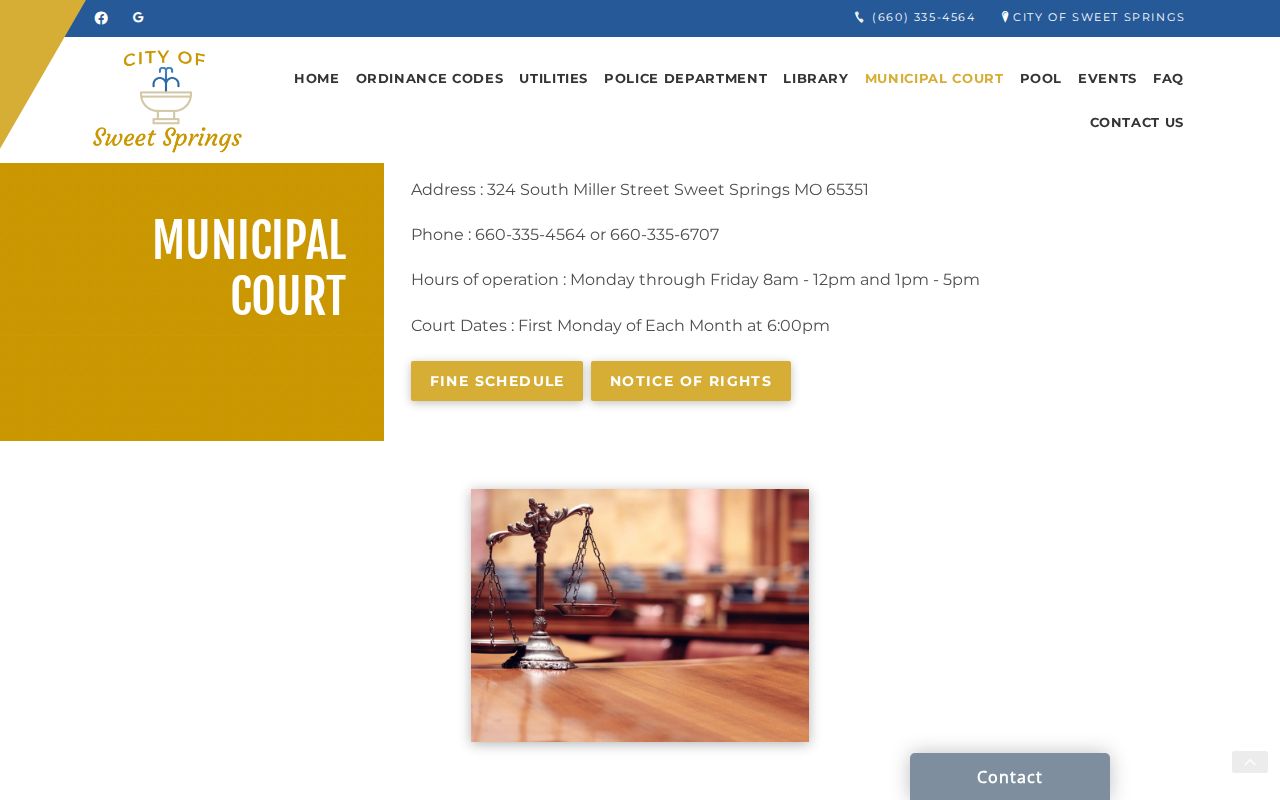 Sweet Springs Saline County court docket municipal court source