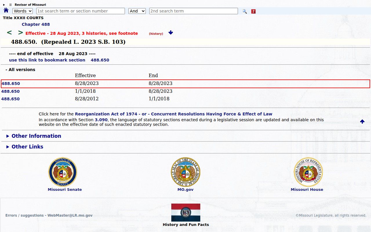 Saline County traffic court records expungement surcharge statute source